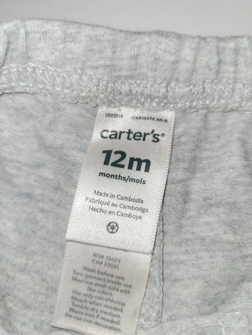 Carter's Size 12 Months Gray And Orange 2 Shorts Bundle